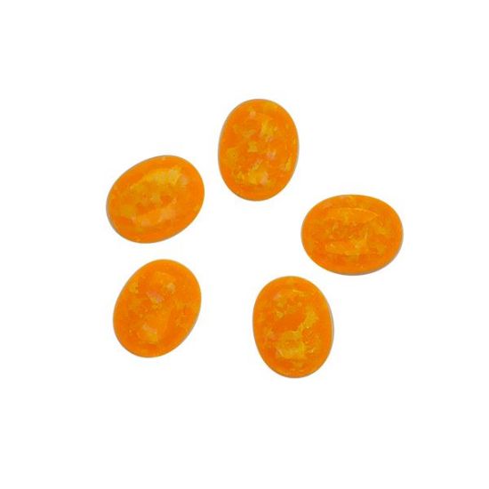 Picture of Imitation Melon Opal, Oval Cabochon, 7x9mm