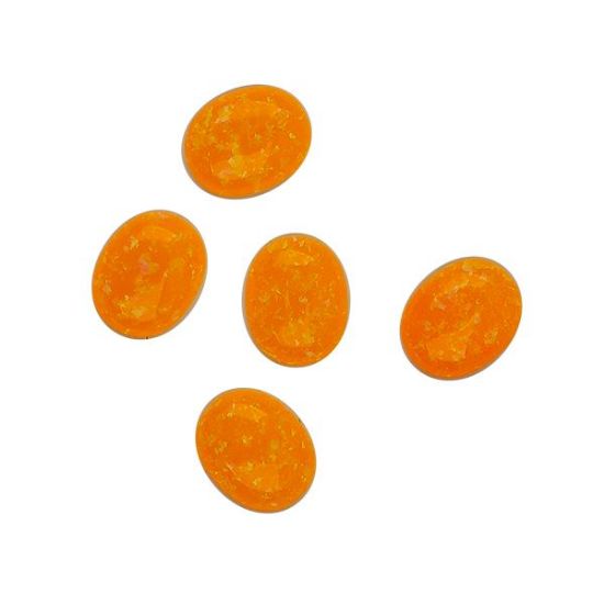 Picture of Imitation Melon Opal, Oval Cabochon, 8x10mm