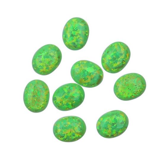 Picture of Imitation Spring Bud Opal, Round Cabochon, 7x9mm