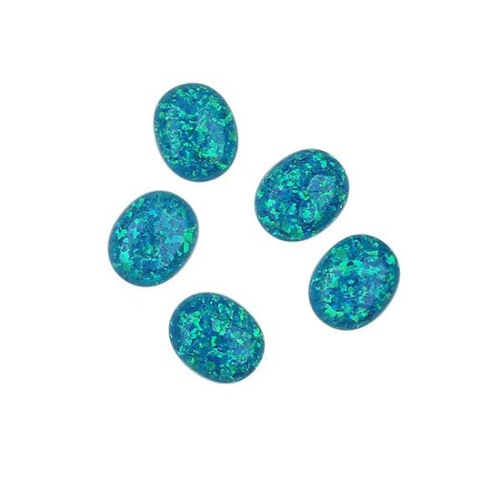 Picture of Imitation Tiffany Blue Opal, Oval Cabochon, 8x10mm