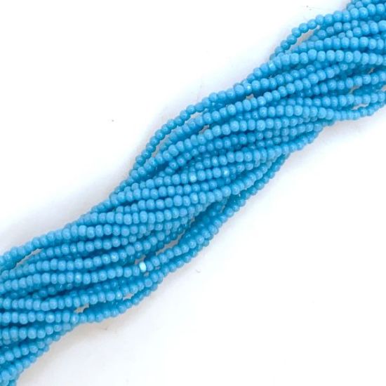 Picture of Size 13 Cut Czech Seed Bead, Light Blue, Sold by the Hank