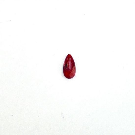 Picture of Red Spiny Oyster Cabachon 6x12mm Pear, No Back