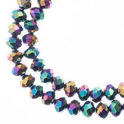 Picture of Crystal Lane 6x8mm Opaque Multi-Color Iris Rondelle, 2 Strand 7" Strands