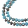 Picture of Crystal Lane 6x8mm Opaque Blue with Half Champagne Luster Rondelle, 2 Strand 7" Strands