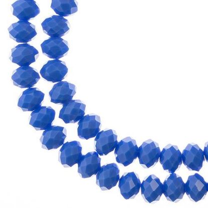 Picture of Crystal Lane 6x8mm Opaque Dark Sapphire Rondelle, 2 Strand 7" Strands