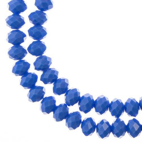 Picture of Crystal Lane 6x8mm Opaque Dark Sapphire Rondelle, 2 Strand 7" Strands