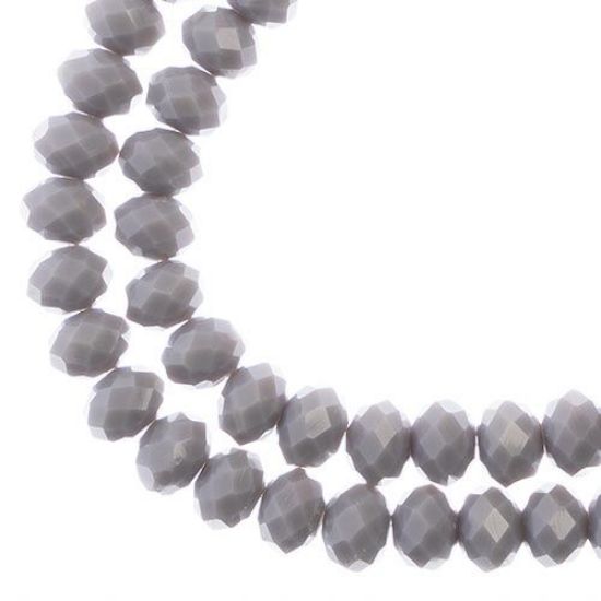 Picture of Crystal Lane 6x8mm Opaque Grey Rondelle, 2 Strand 7" Strands