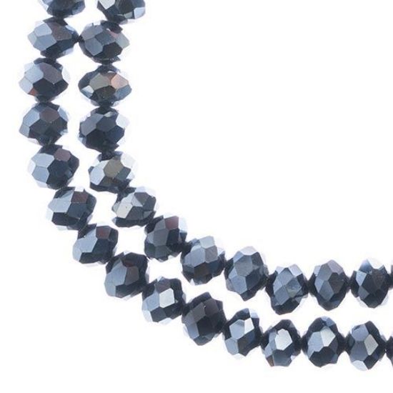 Picture of Crystal Lane 6x8mm Opaque Gunmetal Luster Rondelle, 2 Strand 7" Strands
