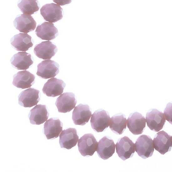 Picture of Crystal Lane 6x8mm Opaque Mauve Rondelle, 2 Strand 7" Strands