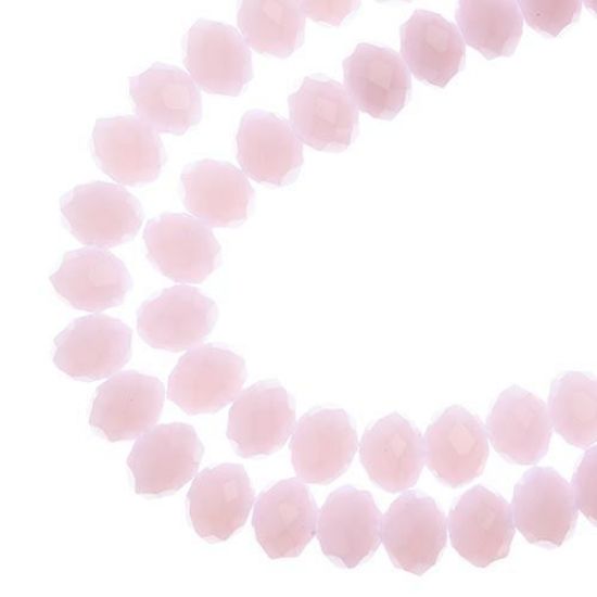 Picture of Crystal Lane 6x8mm Opaque Pink Rondelle, 2 Strand 7" Strands