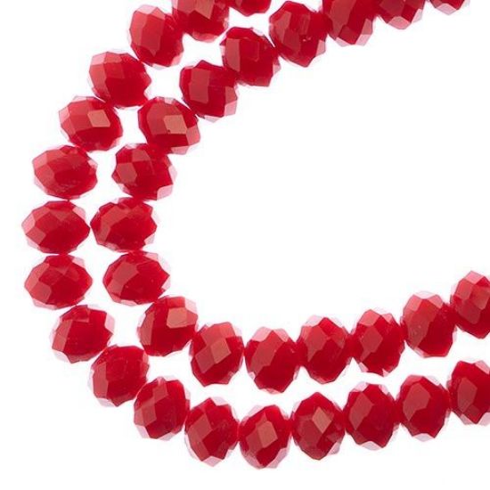 Picture of Crystal Lane 6x8mm Opaque Red Rondelle, 2 Strand 7" Strands