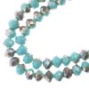 Picture of Crystal Lane 6x8mm Opaque Turquoise Blue with Half Campagne Luster Rondelle, 2 Strand 7" Strands