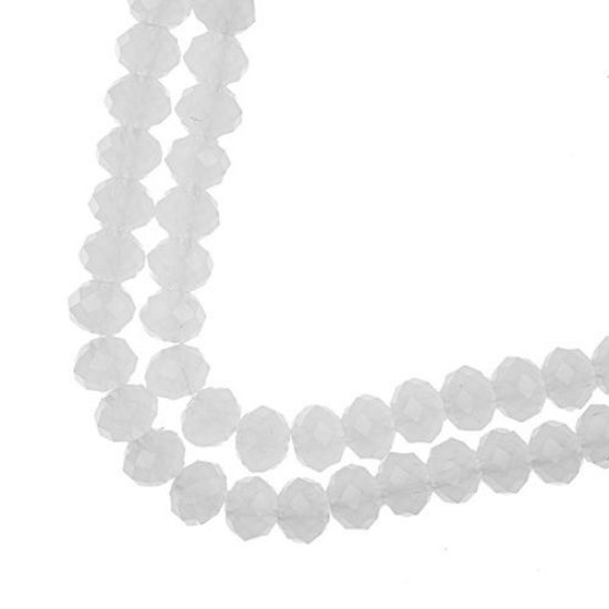 Picture of Crystal Lane 6x8mm Opaque White Matte Rondelle, 2 Strand 7" Strands