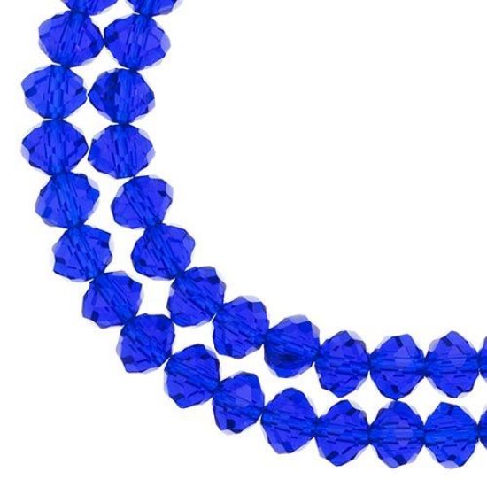 Picture of Crystal Lane 6x8mm Transparent Dark Sapphire Rondelle, 2 Strand 7" Strands