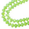 Picture of Crystal Lane 6x8mm Transparent Green Aurora Borealis Rondelle, 2 Strand 7" Strands