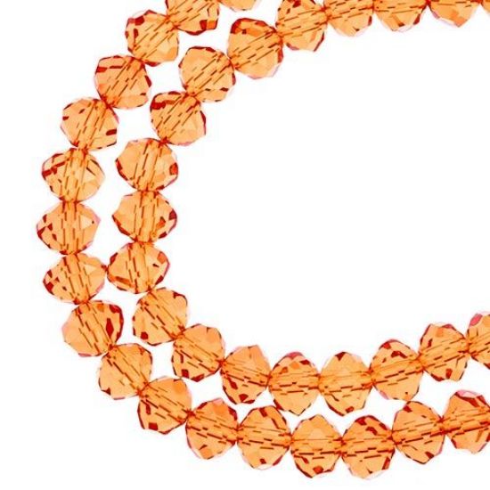 Picture of Crystal Lane 6x8mm Transparent Orange Rondelle, 2 Strand 7" Strands