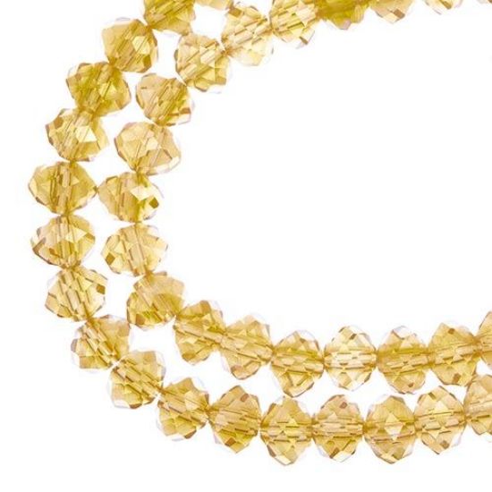 Picture of Crystal Lane 6x8mm Transparent Topaz Aurora Borealis Rondelle, 2 Strand 7" Strands