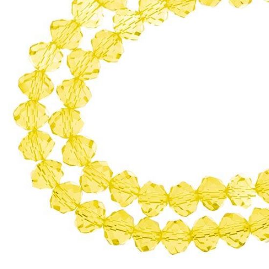 Picture of Crystal Lane 6x8mm Transparent Yellow Rondelle, 2 Strand 7" Strands