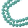 Picture of Crystal Lane 6x8mm OpaqueTurquoise Green Rondelle, 2 Strand 7" Strands