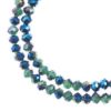 Picture of Crystal Lane 3x4mm Opaque Dark Green with Blue Iris Rondelle, 2 Strand 7" Strands