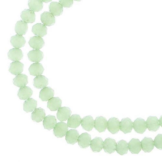 Picture of Crystal Lane 3x4mm Opaque Light Green Rondelle, 2 Strand 7" Strands