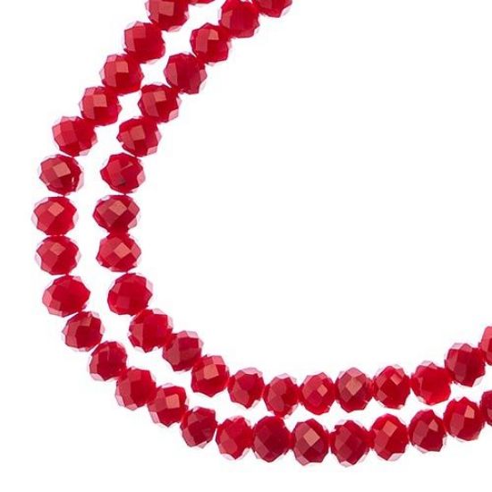 Picture of Crystal Lane 3x4mm Opaque Red Rondelle, 2 Strand 7" Strands