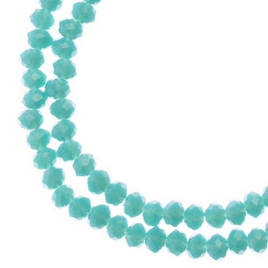 Picture of Crystal Lane 3x4mm Opaque Turquoise Blue Rondelle, 2 Strand 7" Strands