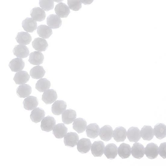Picture of Crystal Lane 3x4mm Opaque White Matte Rondelle, 2 Strand 7" Strands