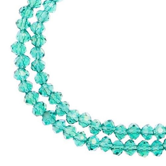 Picture of Crystal Lane 3x4mm Transparent Dark Green Rondelle, 2 Strand 7" Strands