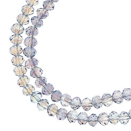 Picture of Crystal Lane 3x4mm Transparent Green Luster Rondelle, 2 Strand 7" Strands