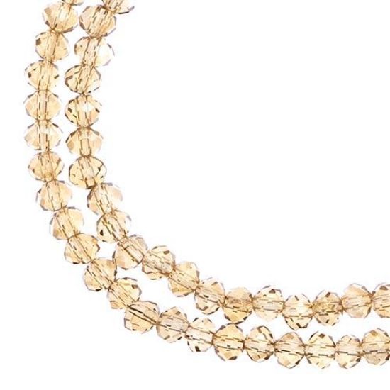 Picture of Crystal Lane 3x4mm Transparent Topaz Aurora Borealis Rondelle, 2 Strand 7" Strands