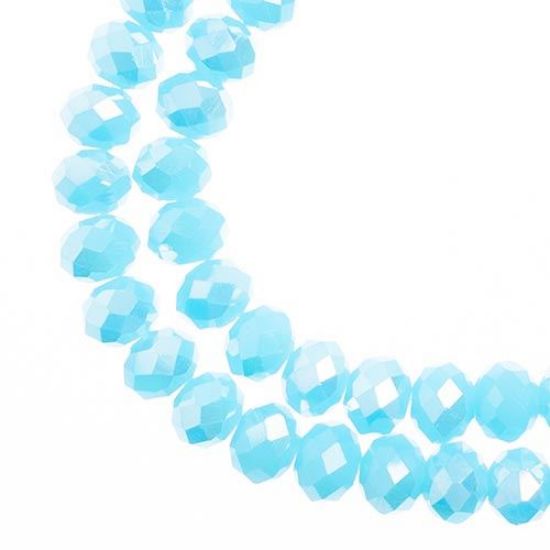 Picture of Crystal Lane 4x6mm Opaque Blue Aurora Borealis Rondelle, 2 Strand 7" Strands