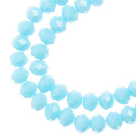 Picture of Crystal Lane 4x6mm Opaque Blue Rondelle, 2 Strand 7" Strands