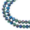 Picture of Crystal Lane 4x6mm Opaque Dark Green with Half Blue Iris Rondelle, 2 Strand 7" Strands