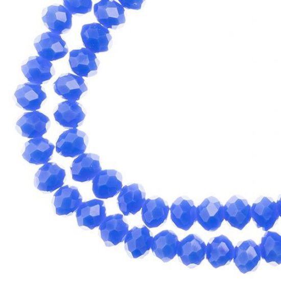 Picture of Crystal Lane 4x6mm Opaque Dark Sapphire Rondelle, 2 Strand 7" Strands