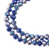 Picture of Crystal Lane 4x6mm Opaque Dark Sapphire with Multi-Color Iris Rondelle, 2 Strand 7" Strands