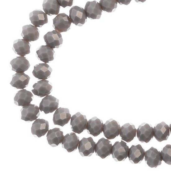 Picture of Crystal Lane 4x6mm Opaque Grey Rondelle, 2 Strand 7" Strands
