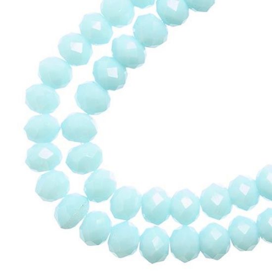 Picture of Crystal Lane 4x6mm Opaque Light Blue Rondelle, 2 Strand 7" Strands