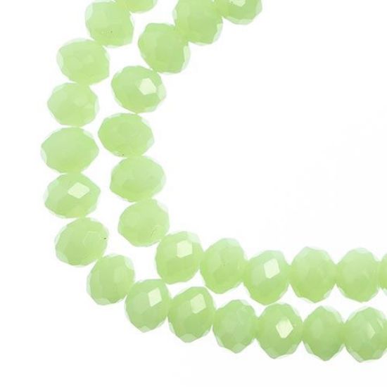Picture of Crystal Lane 4x6mm Opaque Light Green Rondelle, 2 Strand 7" Strands
