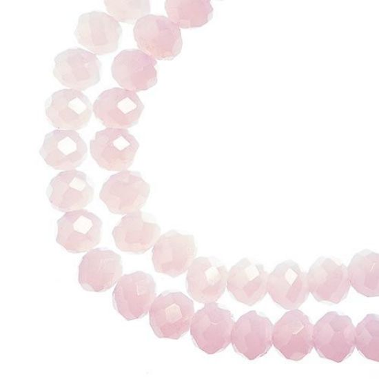 Picture of Crystal Lane 4x6mm Opaque Pink Rondelle, 2 Strand 7" Strands