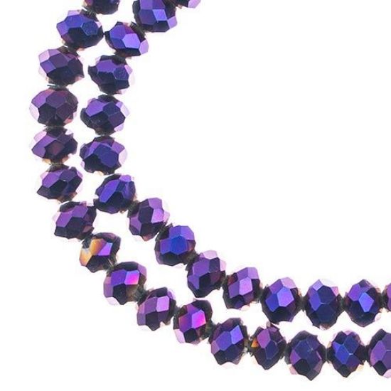Picture of Crystal Lane 4x6mm Opaque Purple Iris Rondelle, 2 Strand 7" Strands