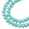 Picture of Crystal Lane 4x6mm Opaque Turquoise Blue Rondelle, 2 Strand 7" Strands