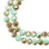 Picture of Crystal Lane 4x6mm Opaque Turquoise Blue with Half Champagne Luster Rondelle, 2 Strand 7" Strands