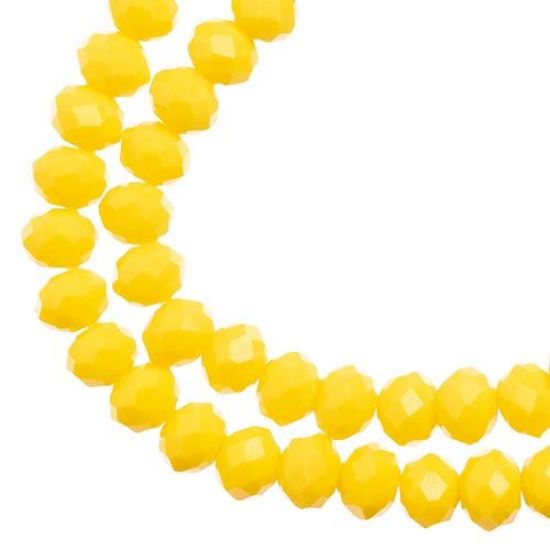 Picture of Crystal Lane 4x6mm Opaque Yellow Rondelle, 2 Strand 7" Strands