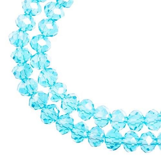 Picture of Crystal Lane 4x6mm Transparent Blue Aurora Borealis Rondelle, 2 Strand 7" Strands