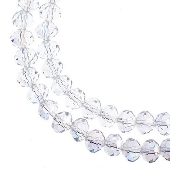Picture of Crystal Lane 4x6mm Transparent Crystal Aurora Borealis Rondelle, 2 Strand 7" Strands