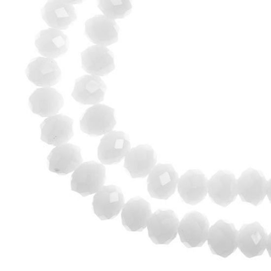 Picture of Crystal Lane 4x6mm Opaque White Matte Aurora Borealis Rondelle, 2 Strand 7" Strands