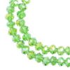Picture of Crystal Lane 4x6mm Transparent Green Aurora Borealis Rondelle, 2 Strand 7" Strands