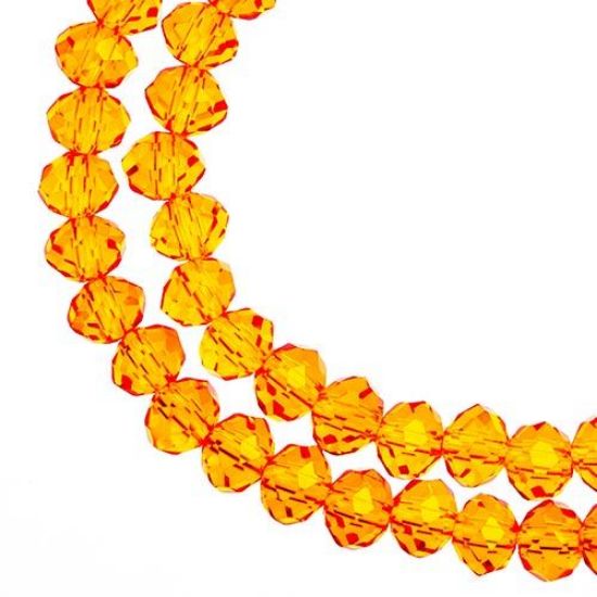 Picture of Crystal Lane 4x6mm Transparent Orange Rondelle, 2 Strand 7" Strands
