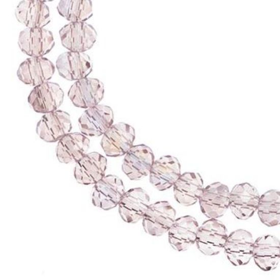 Picture of Crystal Lane 4x6mm Transparent Pink Aurora Borealis Rondelle, 2 Strand 7" Strands